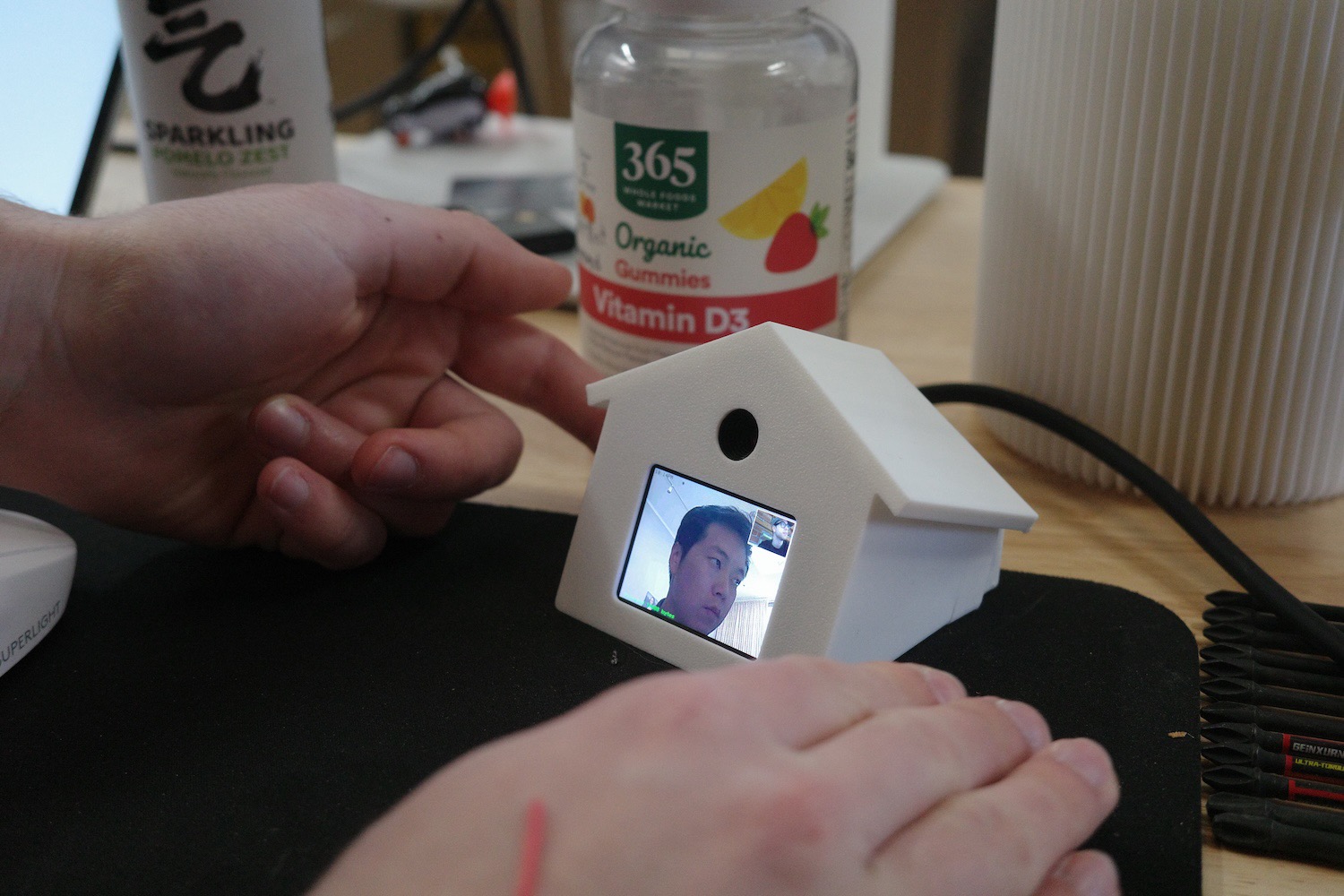 Someone interacting with Birdhouse